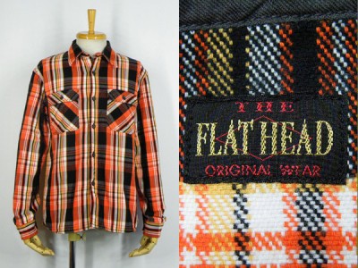 フラットヘッド THE FLAT HEAD ヘビーネルシャツ チェック 未使用 買取査定