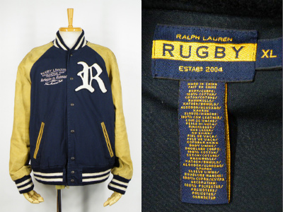 RalphLauren ラルフローレン ラグビー RUGBY 袖革スタジャン コットン 買取査定