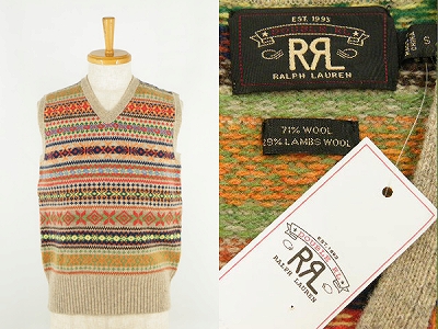 RRL  Wool Fair Isle Vest ダブルアールエル フェアアイルベスト 買取査定