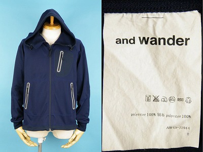 and wander アンドワンダー back nap raising hoodie 買取・査定