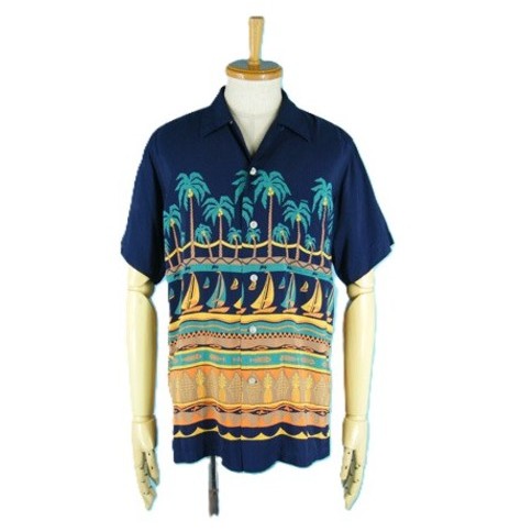50’s KAHANAMOKU カハナモク 半袖 ハワイアンシャツ・アロハシャツ ホリゾンタル